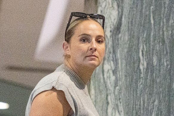 Leah Senkowski arrives at the Independent Commssion Against Corruption offices on Wednesday.