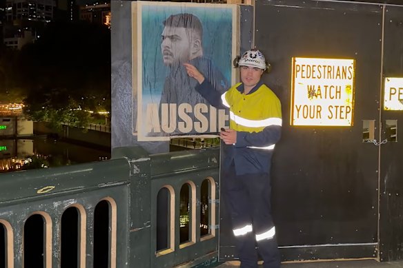 Lennon in a video taking credit for the offensive Bondi shooter posters stunt in Melbourne.