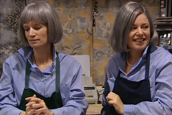 Jane Turner as Prue and Gina Riley as Trude.