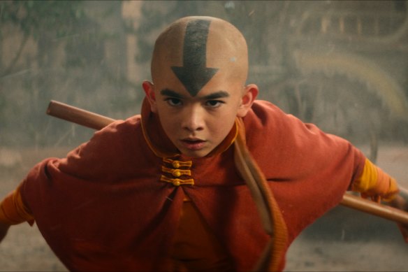 Gordon Cormier as Aang in <i>Avatar: The Last Airbender</i>.
