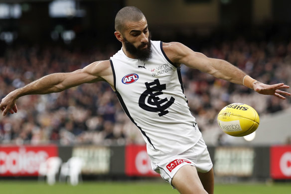 A Crows supporter allegedly racially vilified Carlton’s Adam Saad on Saturday night.