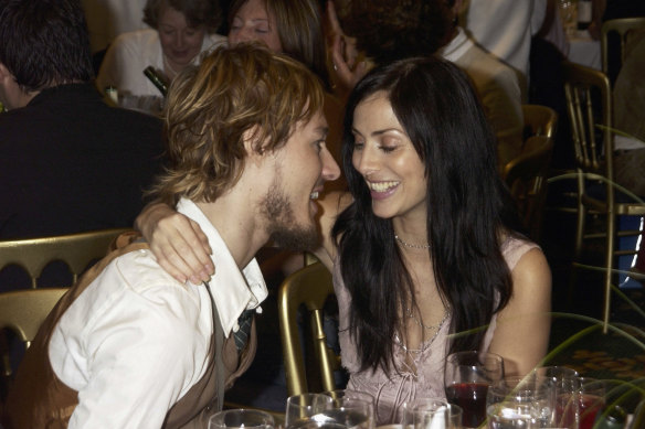 With Silverchair frontman Daniel Johns in 2003, shortly before they married.