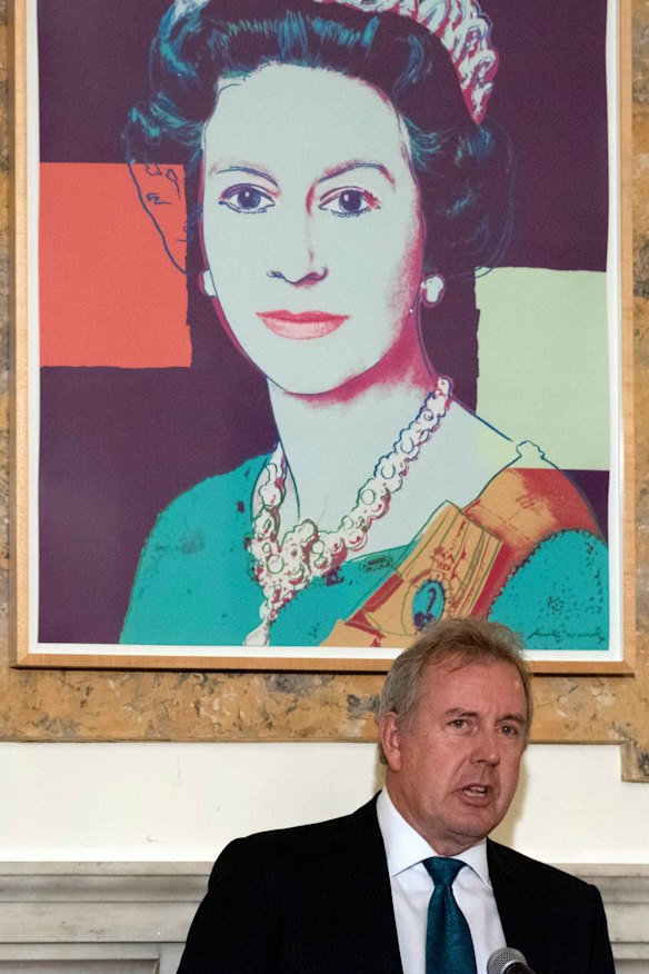 British ambassador Kim Darroch, pictured hosting an event at the British Embassy in Washington. 