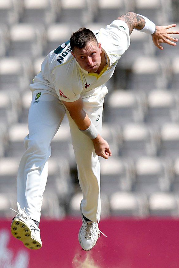 Australia's James Pattinson bowls during day one of the Tour.