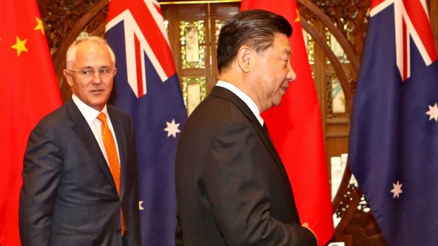 Prime Minister Malcolm Turnbull at a meeting with President Xi Jinping in Beijing in 2016.