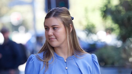 Brittany Higgins outside the Perth Supreme Court in March.