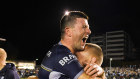 Chad Townsend celebrates the Cowboys’ last-gasp victory over the Sharks.