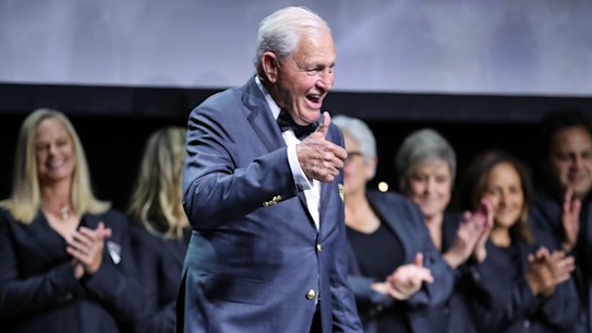 Ron Coote gives the thumbs up after being named the 14th Immortal.