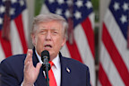 US President Donald Trump called Iran’s strike on a vessel in the Strait of Hormuz a “foolish violation” of the agreement to end the war.