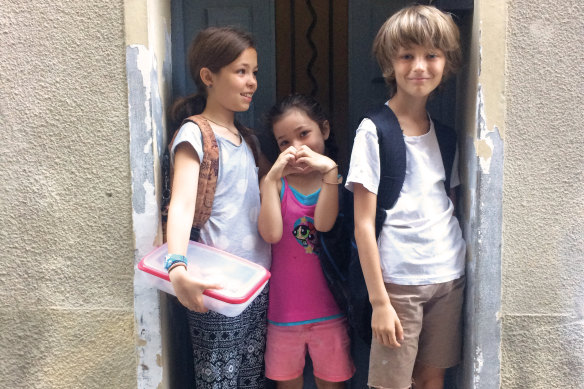 Rachael Mogan McIntosh’s three children gradually learnt
to embrace French life.