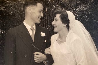 Pat and Rita Bricknell on their wedding day. 