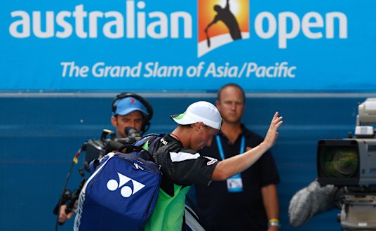 Lleyton Hewitt, leaving the court after his 2009 Australian Open loss, remains a leading figure in Australian tennis.