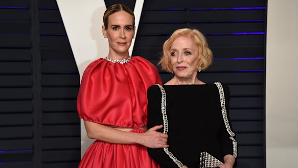 Sarah Paulson, left, and Holland Taylor at the Vanity Fair Oscar Party.