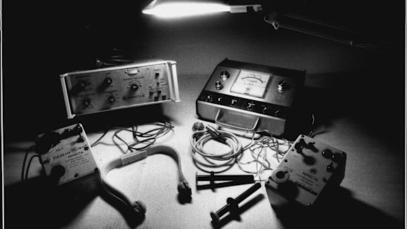 The collection of electro-convulsive therapy machines used by doctors at Chelmsford Hospital.