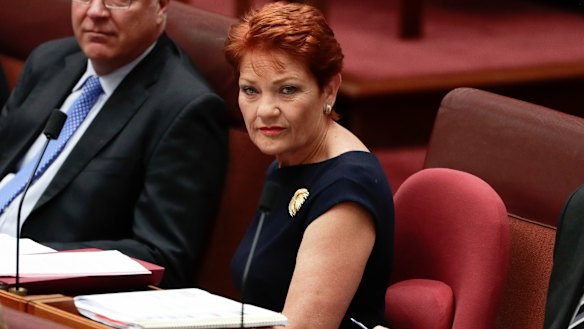 One Nation's Pauline Hanson.