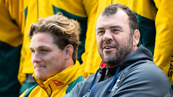 Crunch time: The Wallabies in a slightly lighter mood before Saturday night's fireworks get underway.