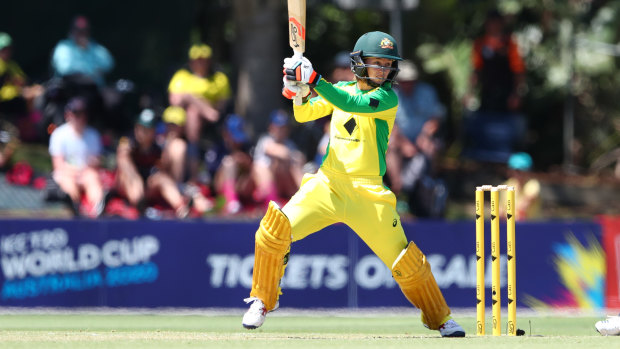 Rachael Haynes in action during Australia's record-equalling victory on Monday.