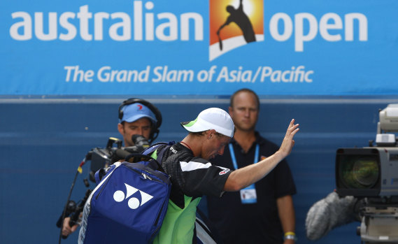 Lleyton Hewitt, leaving the court after his 2009 Australian Open loss, remains a leading figure in Australian tennis.