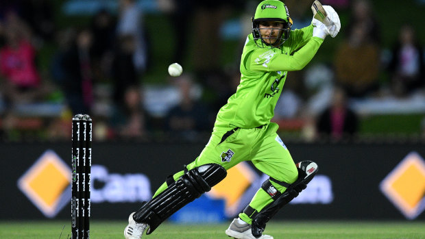Sydney Thunder's Nida Dar in action during the Women's Big Bash League.