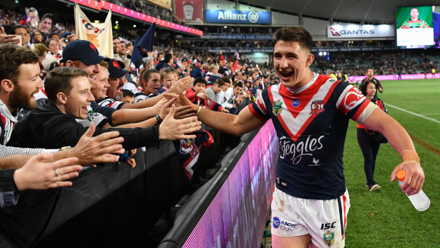 The Roosters fans have taken to Radley in his first full season in the NRL.