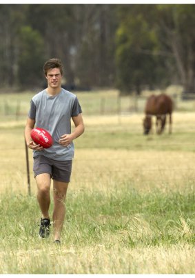 A leaner Josh Schache in his home town of Seymour before being drafted at the end of 2015.