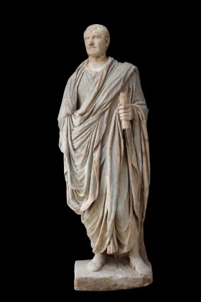 The statue of a Roman magistrate featured at the Rome: City and Empire exhibition at the National Museum.