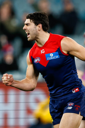 Christian Petracca kicked four goals.