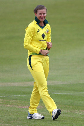 Matchwinner: Jess Jonassen took two wickets and was  at the crease at the death during Australia's second Women's Ashes win.