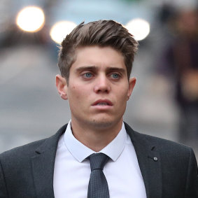 Australian cricketer Alex Hepburn arrives at court in January.