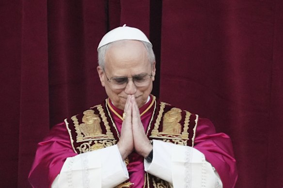 Cardinal Robert Prevost appears on the central loggia of St Peter’s Basilica after being chosen the 267th pontiff of the Catholic Church, choosing the name Pope Leo XIV.