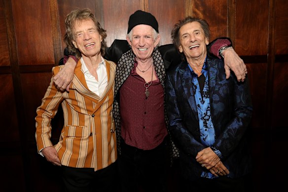 Mick Jagger, Keith Richards and Ronnie Wood this year at the announcement of their upcoming Rolling Stones album, Foreign Tongues.