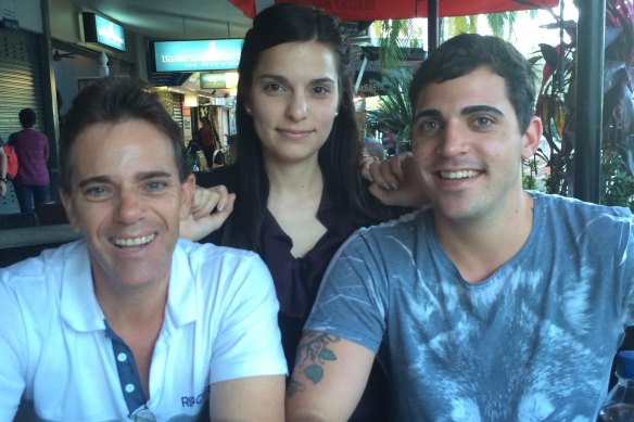 Luke Bray (right) with his father Michael and sister Alyssa.