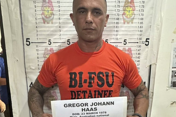 Gregor Johann Haas poses for a mugshot following his May arrest in the Philippines.