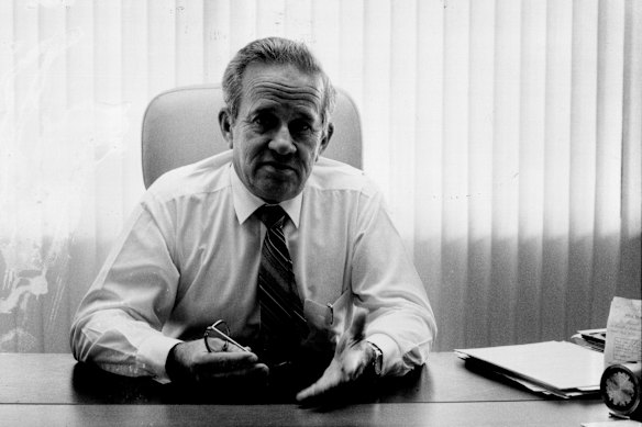 Sir Leo is at work in March 1987.