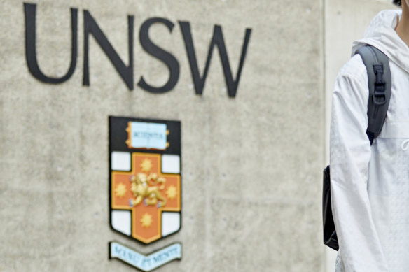 A student at the University of NSW in January, before travel bans were put in place.