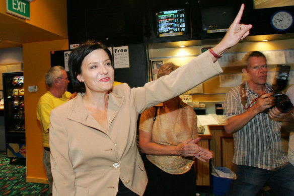 Election night 2007: Labor candidate Jodi McKay at the Newcastle Jockey Club.