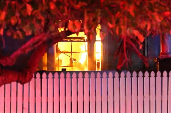 The blaze in Bassendean this morning.