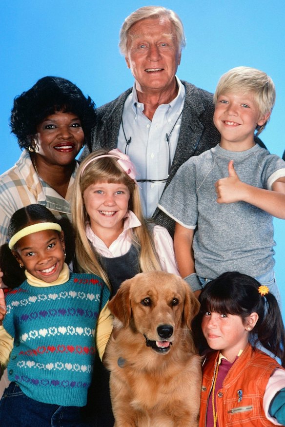 The original Punky Brewster starred Soleil Moon Frye (bottom right) as Punky and George Gaynes (top) as foster dad Henry Warnimont.