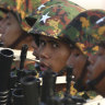 A record of atrocity: the Myanmar military commemorates the nation’s 78th Armed Forces Day in March.