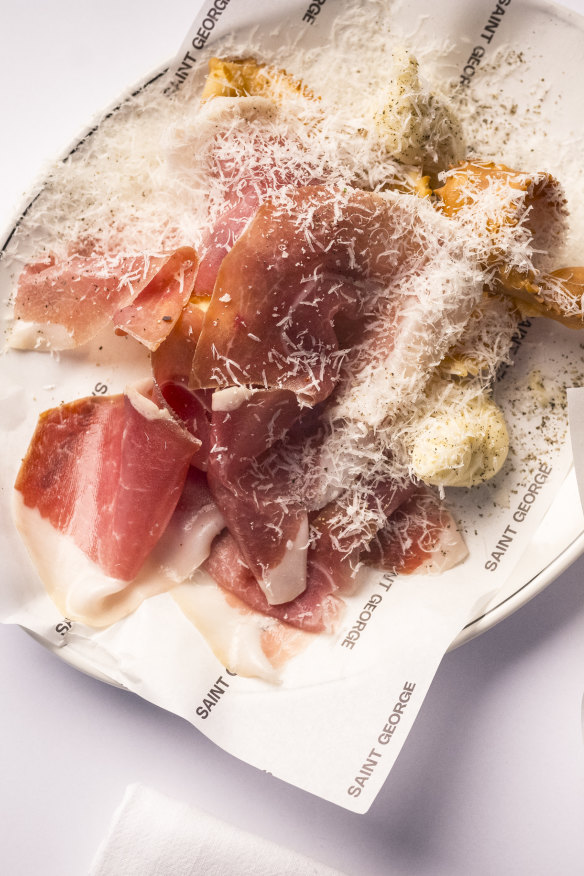 Gnocco fritto with culatello.