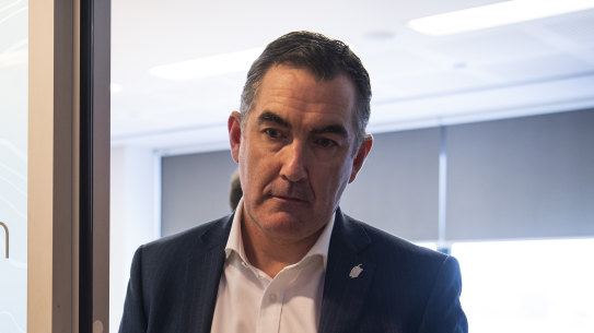 Virgin Australia chief executive Paul Scurrah after announcing the company had gone into administration on Tuesday.