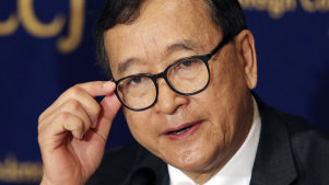 Cambodia's self-exiled opposition leader Sam Rainsy.