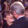President Bill Clinton meets Monica Lewinsky at a fundraiser event in 1996.