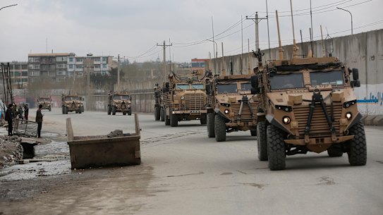 British troops in Kabul, Afghanistan, in 2020.