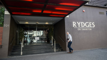 An outbreak squad was deployed to Rydges on Swanston after staff and security guards contracted the virus.
