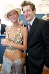 Paris Hilton and Australian singer Rob Mills at the Melbourne Cup in 2003.
