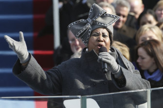 Aretha Franklin in 2009 at Barack Obama's inauguration.