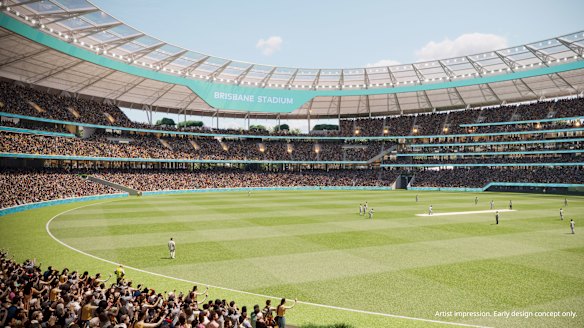 Brisbane Stadium in legacy cricket mode.