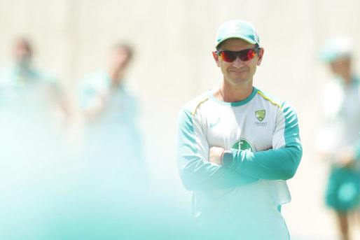 Justin Langer at Australian training at the SCG on Tuesday.