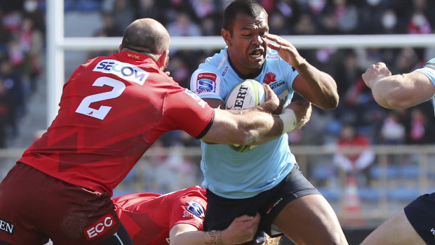 Short of a gallop: Kurtley Beale was nowhere near his best against the Sunwolves.
